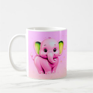 Caneca De Café Elefante Rosa Sweetheart
