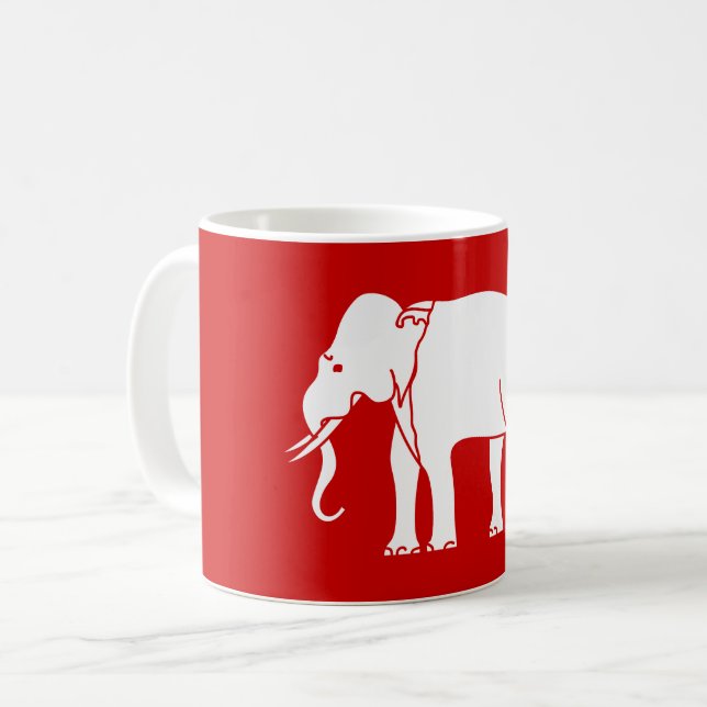 Caneca De Café Elefante Siamês (Frente Esquerda)