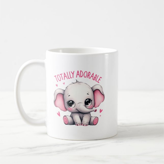 Caneca De Café Elefante Totalmente Adorável Arte Fofa (Esquerda)