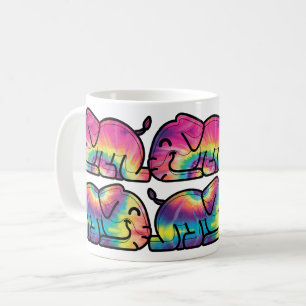 Caneca De Café Elefantes de Tie Dye Dormindo