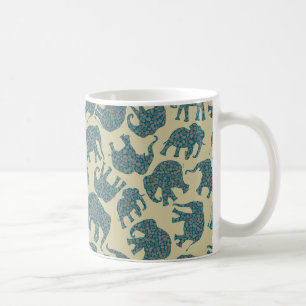 Caneca De Café Elefantes Ditzy de Paisley do divertimento na