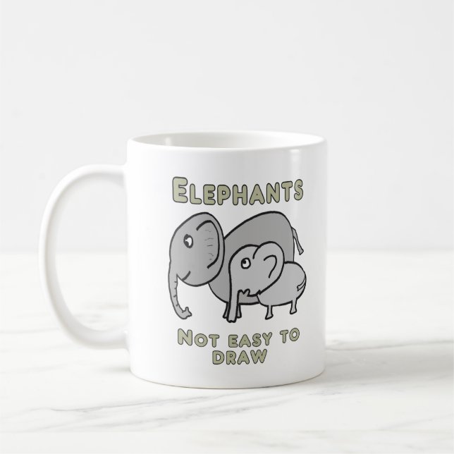 Caneca De Café Elefantes Engraçados (Esquerda)