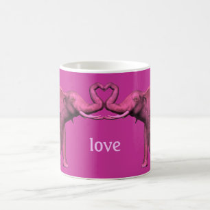 Caneca De Café Elefantes Rosa