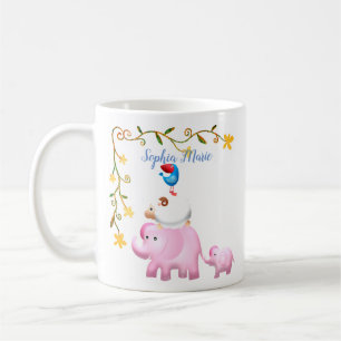 Caneca De Café Elefantes, Torre de Ovinos e Pássaros