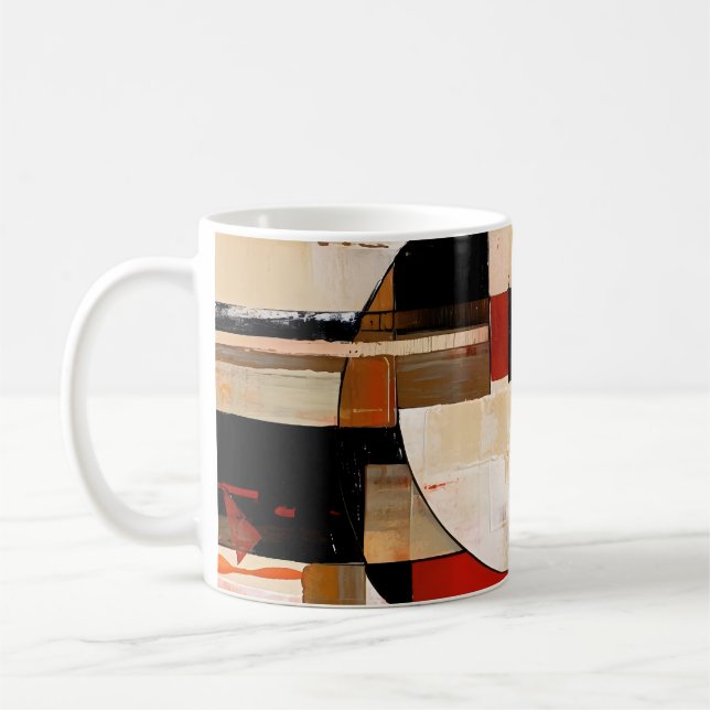 Caneca De Café Elegância Celestial: Exploração de Abstrato em Bei (Esquerda)