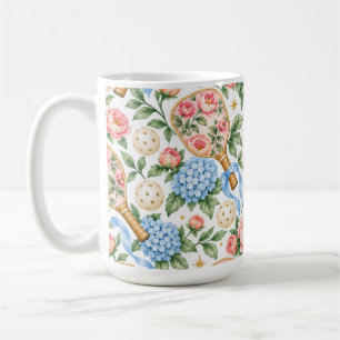 Caneca De Café Elegância Costeira Esportiva de Pickleball Azul e