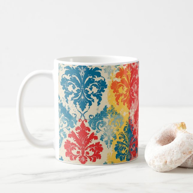 Caneca De Café Elegância Desgastada (Com Donut)
