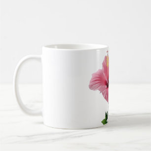 Caneca De Café Elegância do Hibisco Gêmeo Bege e Harmonia de Flor