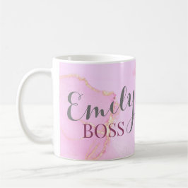 Caneca De Café Elegância em aquarela rosa