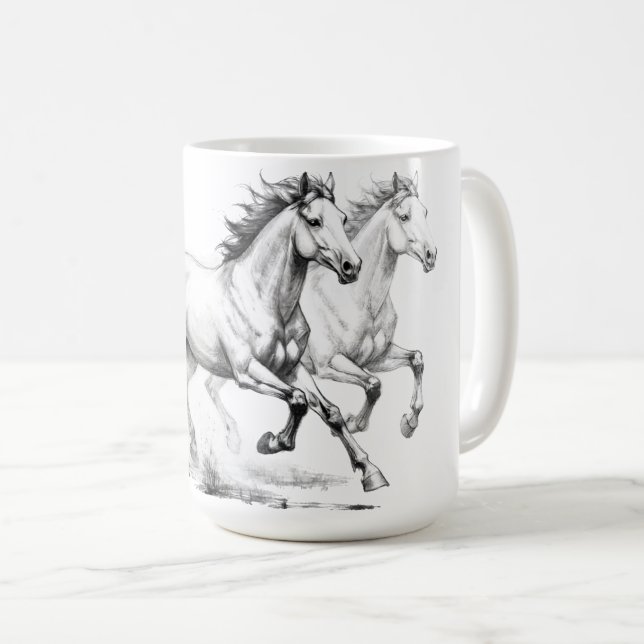 Caneca De Café Elegância Equina (Frente Esquerda)