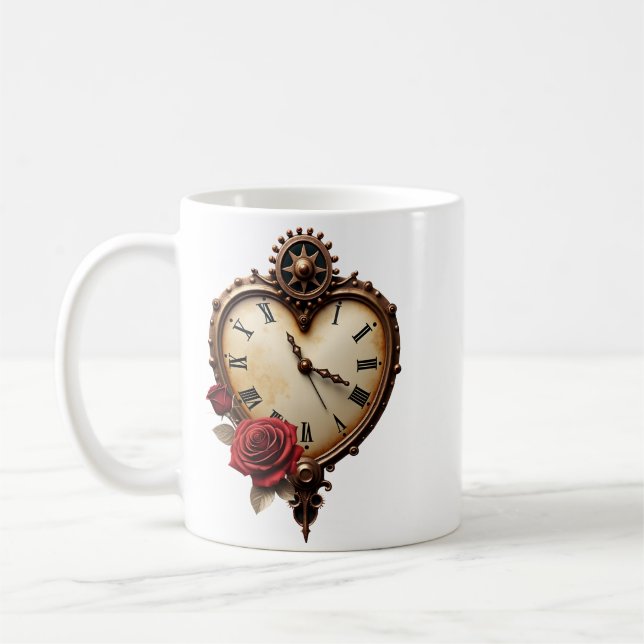 Caneca De Café Elegância Eterna – Coração Mecânico (Esquerda)