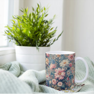 Caneca De Café Elegância Floral