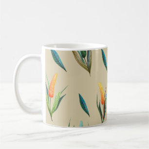 Caneca De Café Elegância Floral Estilizada: Beleza Sem Fim.