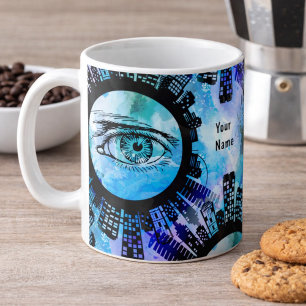 Caneca De Café Elegância Mística em Estilo Urbano Contemporâne