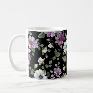 Caneca De Café Elegância padrão sem costura com cosmos de flore