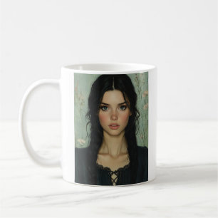 Caneca De Café Elegância Rústica - Arte Retrato de Beleza Enlouqu