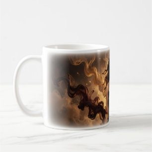 Caneca De Café Elegância Sombria no Mug Brilho de Brasa Dourada