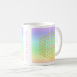 Caneca De Café elegant and modern flower of life love