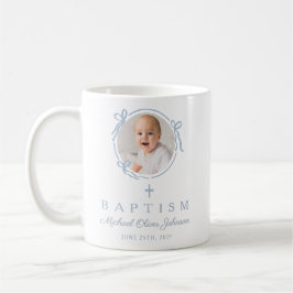 Caneca De Café Elegant Baby Blue Boy Photo Baptism