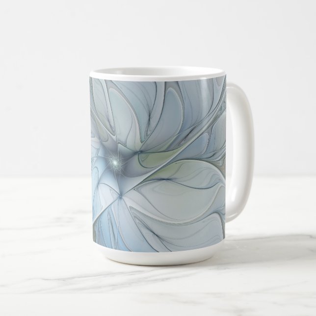 Caneca De Café Elegant Beauty Modern Abstract Fractal Art Flower (Frente Esquerda)