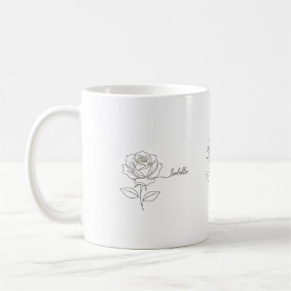 Caneca De Café Elegant Birth Flower Coffee Mug - Personalized Nam