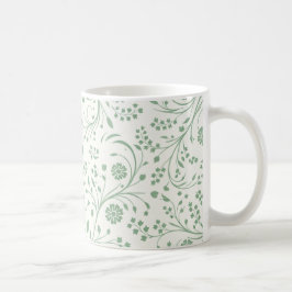 Caneca De Café Elegant Botanical Floral Pattern – Minimal Nature