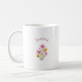 Caneca De Café Elegant Cute Sophisticated Named Romantic Floral 