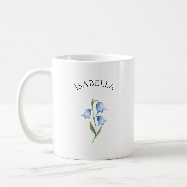Caneca De Café Elegant Cute Sophisticated Named Romantic Floral (Esquerda)