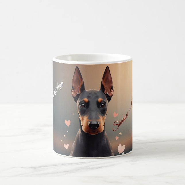 Caneca De Café Elegant Doberman Pinscher Silhouette Mug – Persona (Centro)