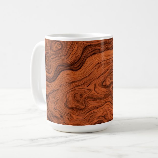 Caneca De Café Elegant Faux Walnut  (Frente Esquerda)