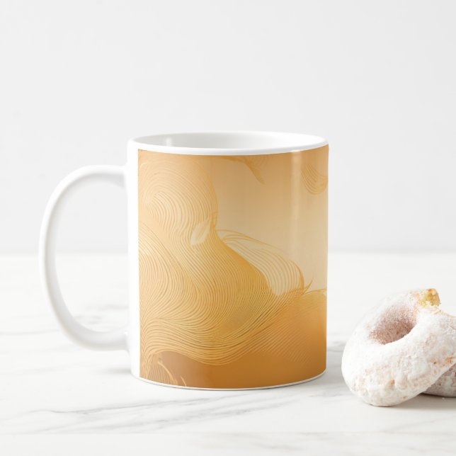 Caneca De Café Elegant Flowing Pattern Design Mugs (Com Donut)
