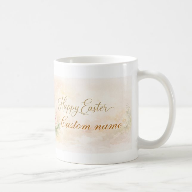 Caneca De Café Elegant Happy Easter Mug – customizable  (Direita)