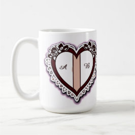 Caneca De Café Elegant Heart Card With Red Roses