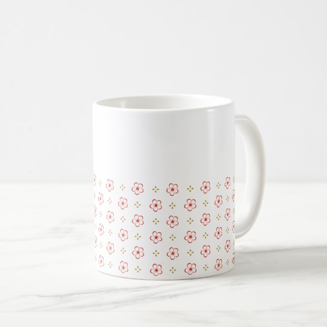 Caneca De Café Elegant Japanese Plum Blossom  (Frente Esquerda)