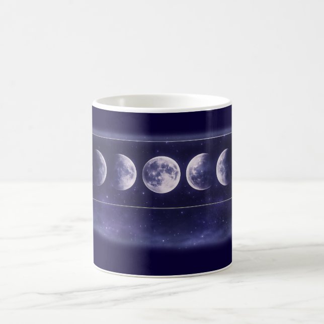 Caneca De Café Elegant Moon Phases Galaxy Pattern Coffee Mug (Centro)
