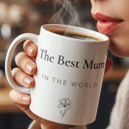 Caneca De Café Elegant Mother's Day Mug | Minimal Floral Mug