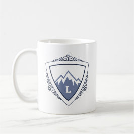 Caneca De Café Elegant Mountain Crest Monogram