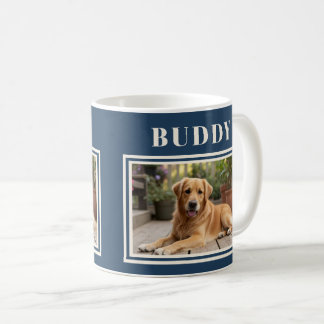 Caneca De Café Elegant Navy Blue Dog Pet Photo 