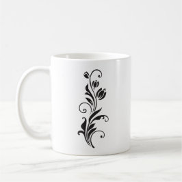 Caneca De Café Elegant Ornamental Floral Flower Art