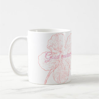 Caneca De Café Elegant Pink Floral Good Morning Bella