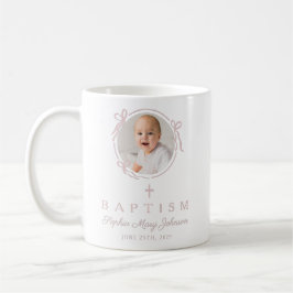 Caneca De Café Elegant Pink Girl Photo Baptism
