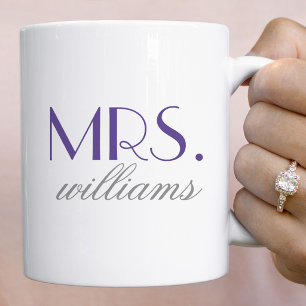 Caneca De Café Elegant Purple Personalised Wedding Monograma