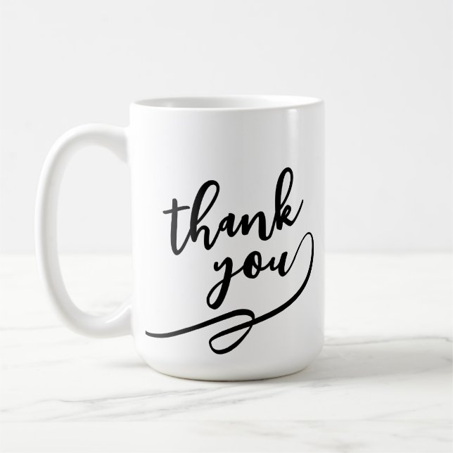 Caneca De Café Elegant Script Thank You Gift Mug (Esquerda)