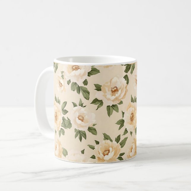 Caneca De Café Elegant Stylish Modern Beautiful for Her (Frente Esquerda)