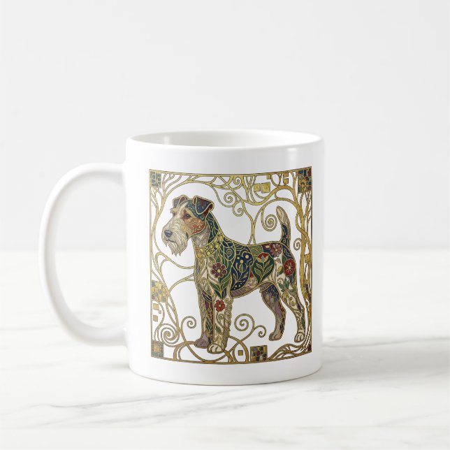 Caneca De Café Elegant Viennese Secession Fox Terrier (Esquerda)