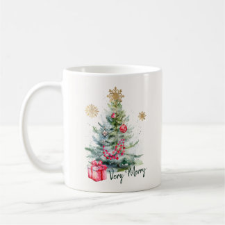 Caneca De Café Elegant Watercolor Botanical Snowflake Christmas