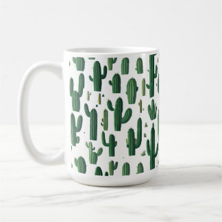 Caneca De Café Elegant White Cactus Design Mug