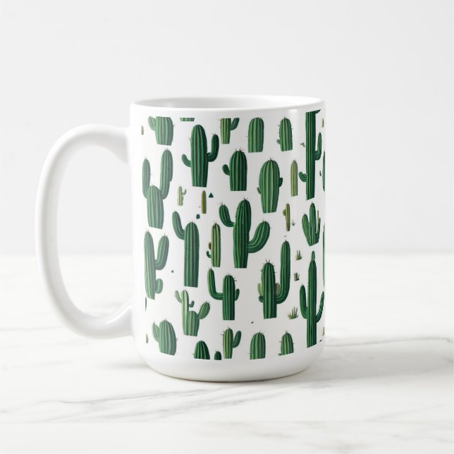 Caneca De Café Elegant White Cactus Design Mug (Esquerda)