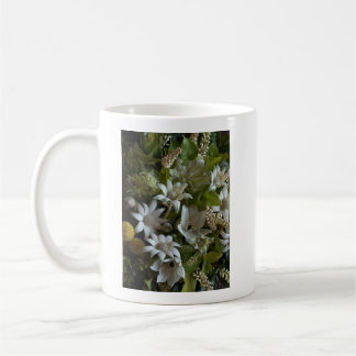 Caneca De Café Elegant White Flannel Flower Minimalist Botanical
