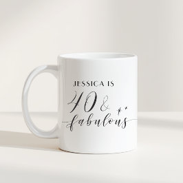 Caneca De Café Elegante 40 e Fabuloso Presente de Aniversário com